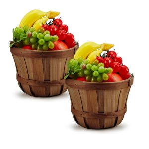 Tatuo 4 Pcs Round Wooden Apple Baskets